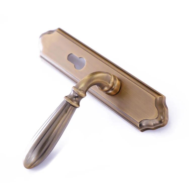 Brass panel interior door handle funiture lock handle mortise door lock