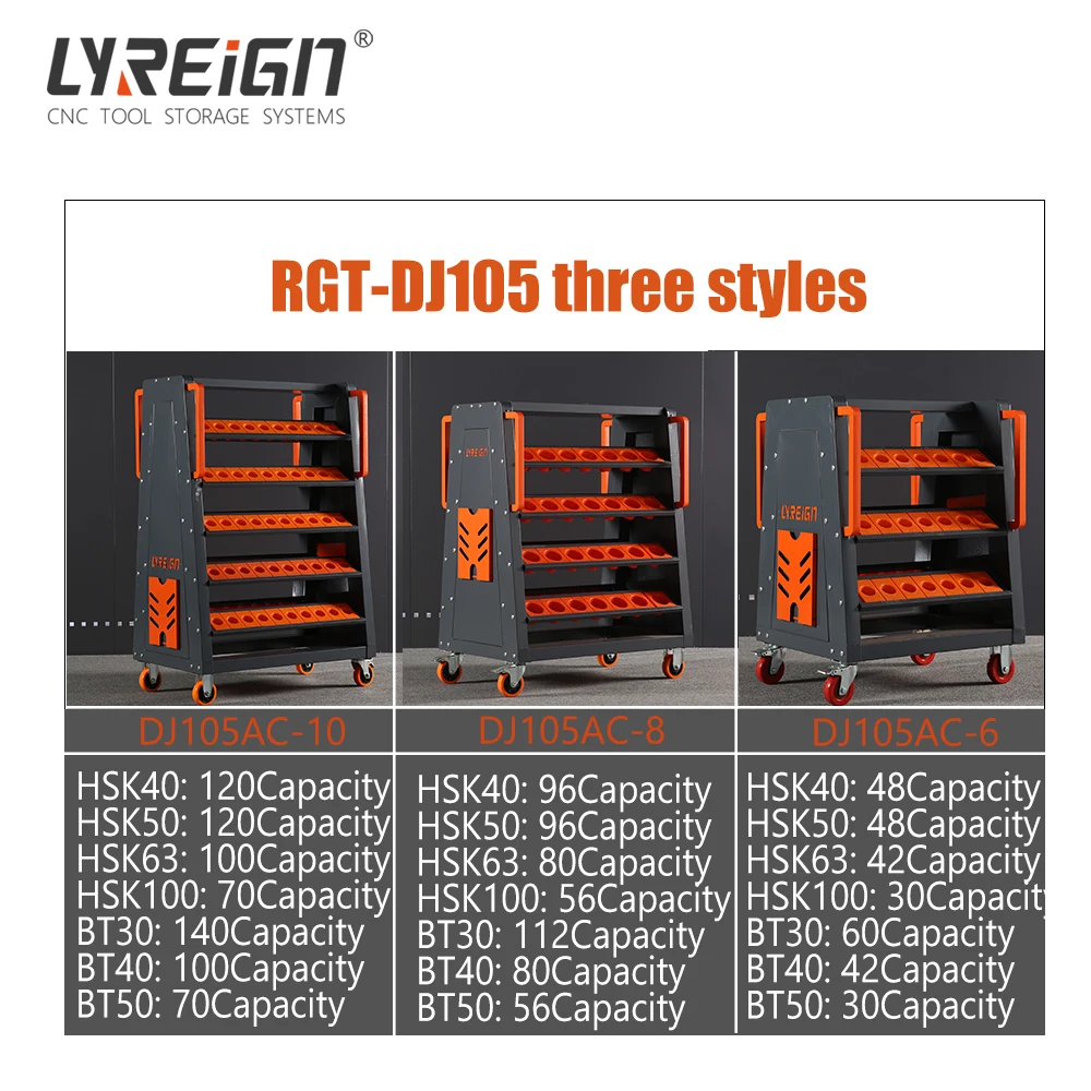 LYREIGN high quality trolley cart cnc machine cart bt40 cat40 tool holder storage cart  iso30 er32