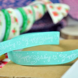 Christmas grosgrain ribbon custom printed grosgrain ribbon logo for Merry Christmas