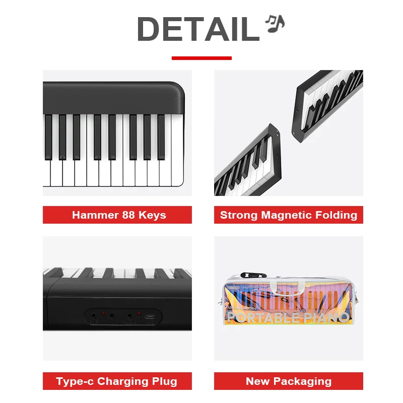 Dinas Keyboard Piano 88 Weighted Keys Digital Piano Electronic Piano