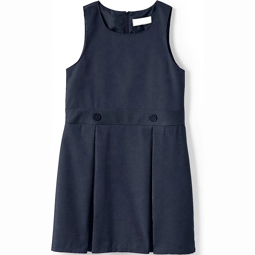 Customized School British Style Khaki Girls Uniform Solid Jumper