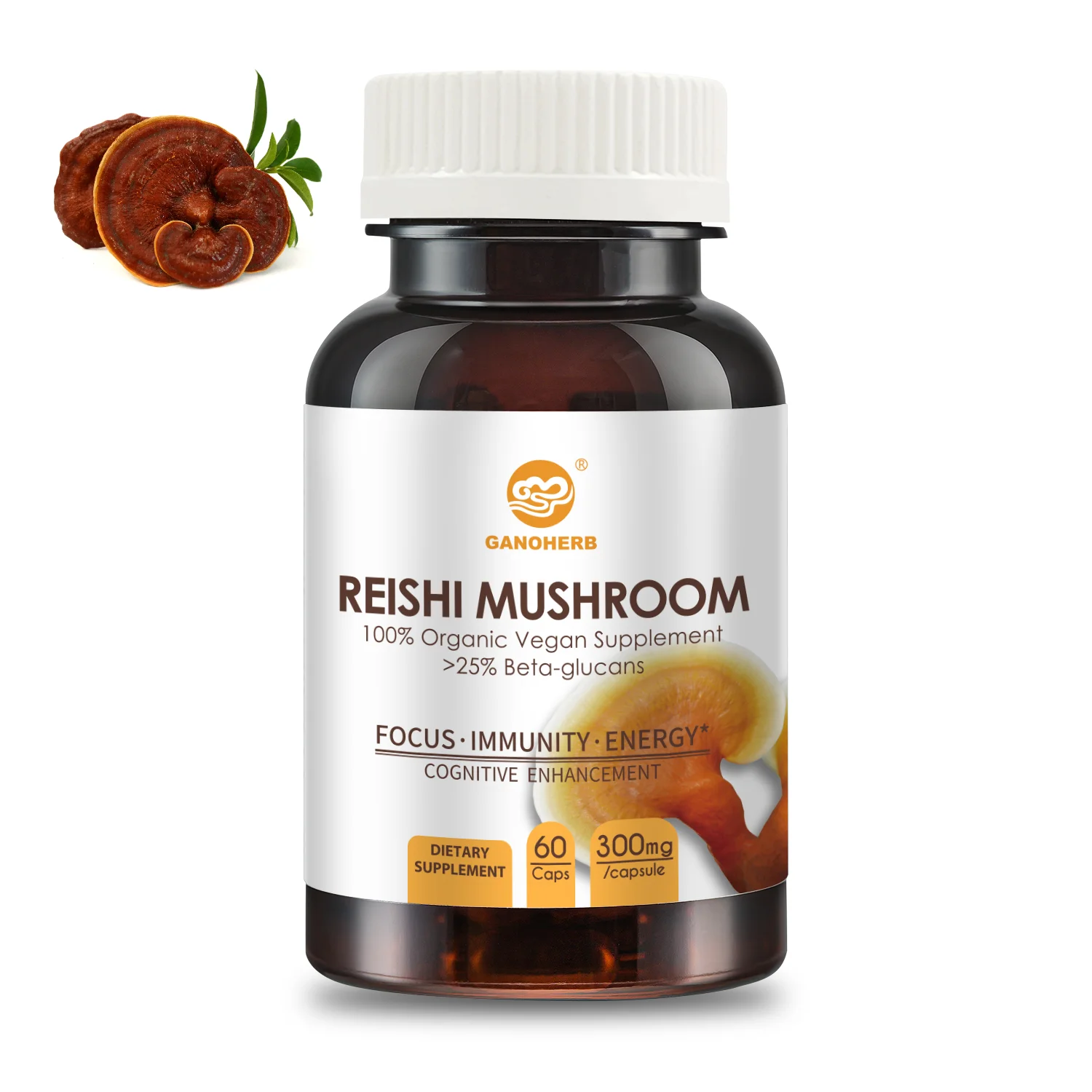 Suplemento 100% Organic Ganoderma Lucidum Capsule Reishi Capsule OEM Capsule