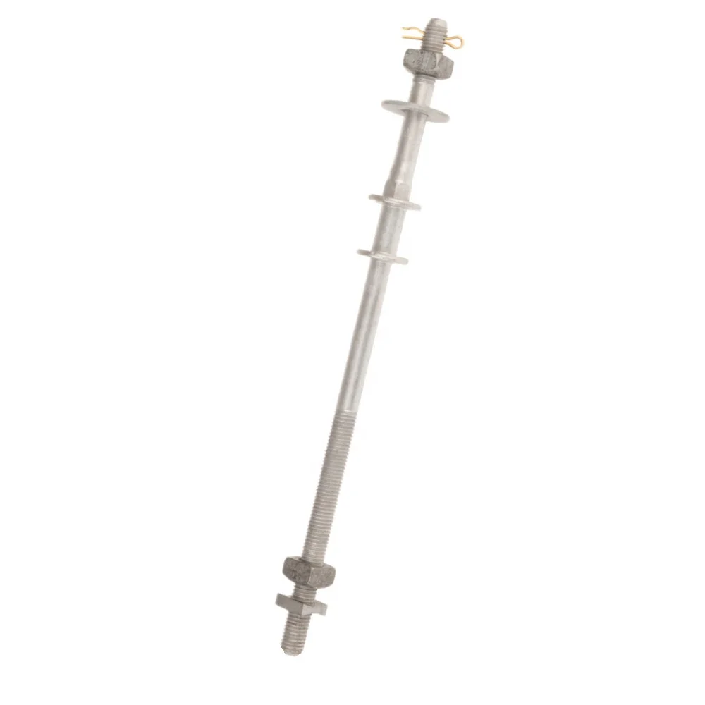 Фитинги для электрических полюсных линий, горячеоцинкованный кованый двойной болт с разделенным штифтом/одиночный болт