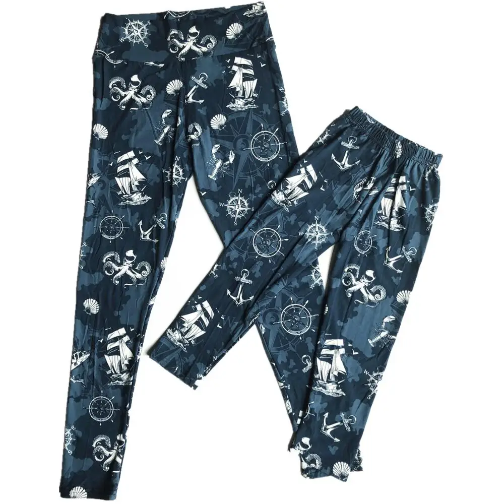 Индивидуальный дизайн, леггинсы для девушек и мам, Супермягкие женские модные леггинсы с принтом морского шлема, лодки, оптовая продажа