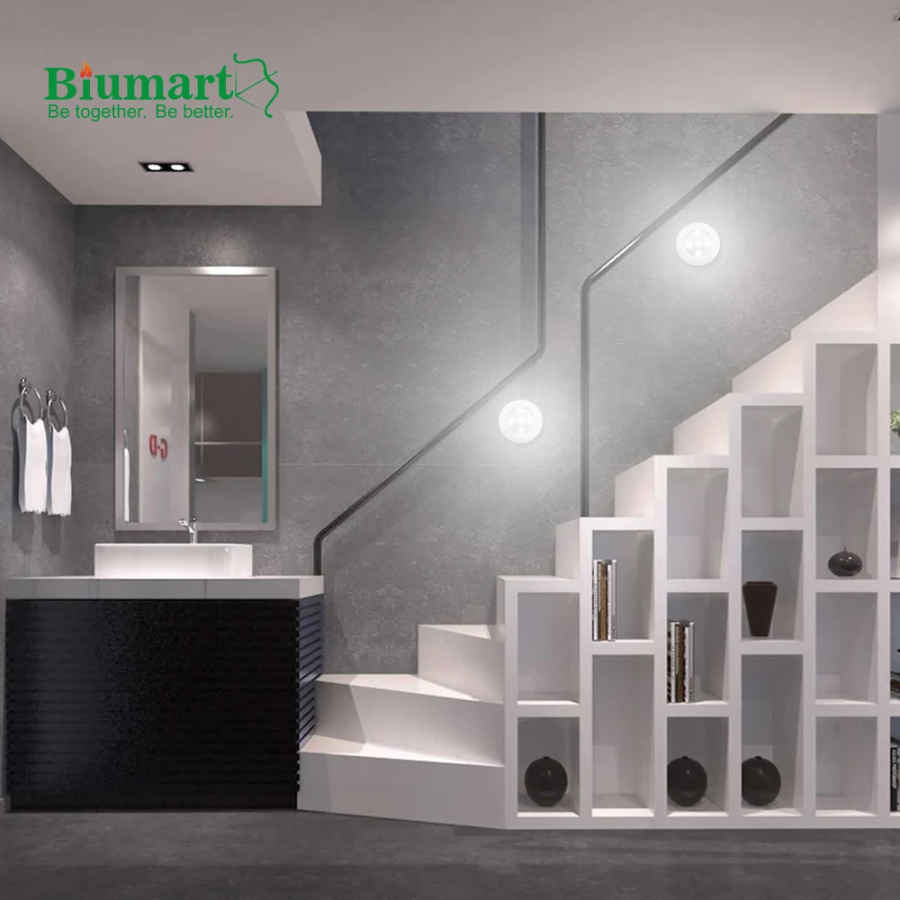  Biumart поверхностного монтажа 3pk 1w 5v яркий беспроводной под Витрина Полка свет 5 шт. SMD Светодиодная лампа с дистанционным управлением Точечный светильник для