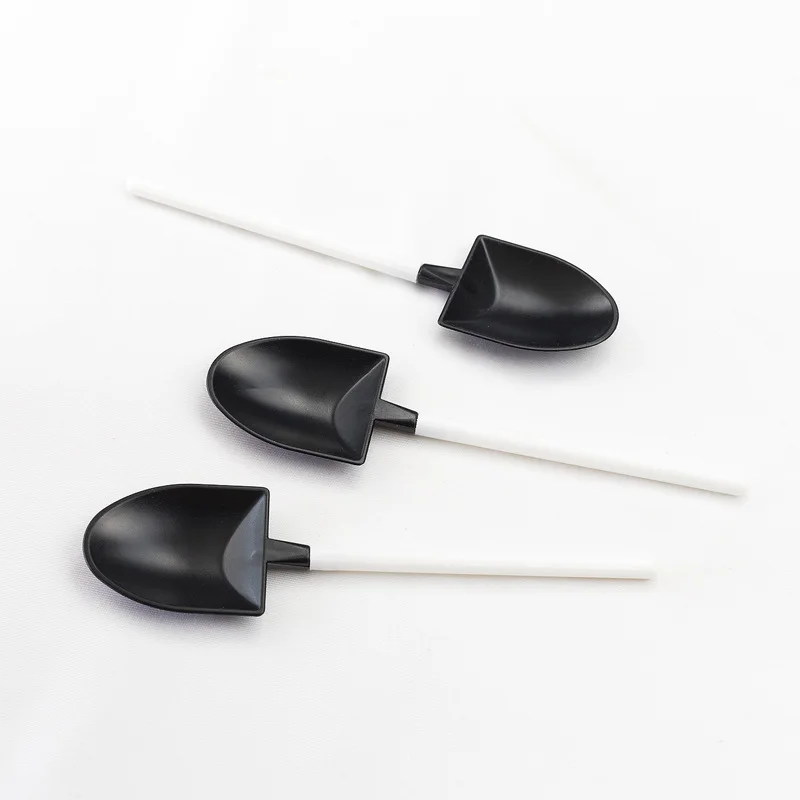 Amazon hot sale black and white mixed colors  plastic Small dessert scoop spoon