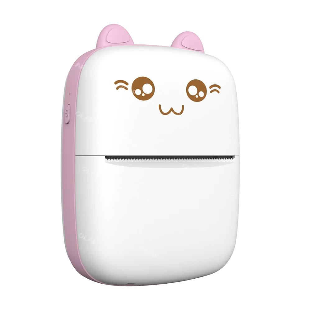 Portable Photo Printer Black And White Barcode Rechargeable Cartoons 58mm Thermal Mini Printer