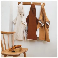 Highly absorbent and super soft bamboo organic cotton baby toddler hooded towel poncho