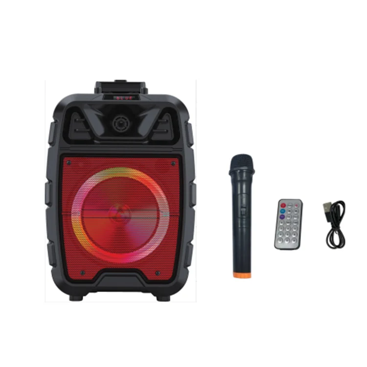 Remote Control Treble ZQS8125 Usb Bt 8 Inch Portable Radio Outdoor Wireless Speaker With Voice-Activated Magic Lights 8 inch speaker