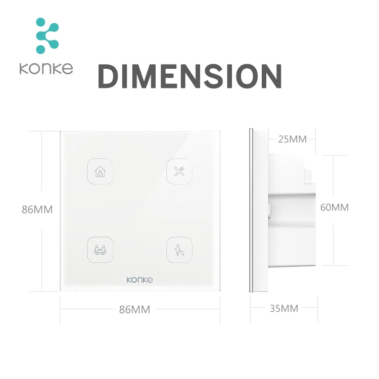 Konke smart home system zigbee 3 gang smart switch scene switch app remote control