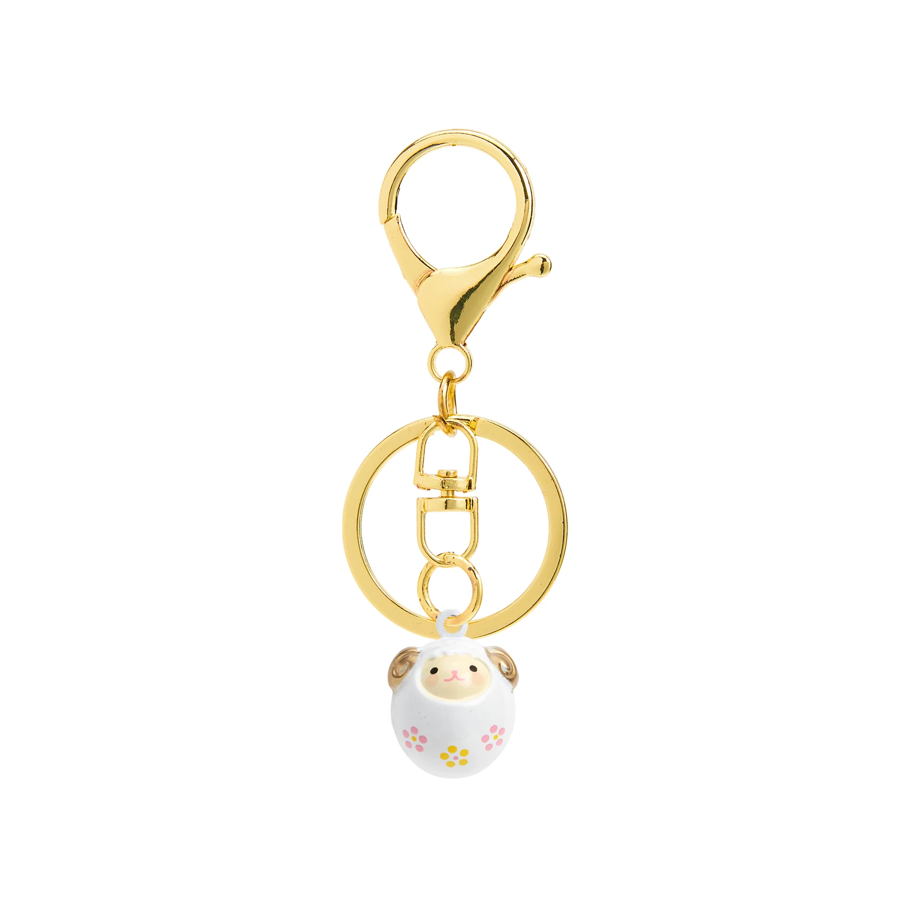 Custom Keychain Mini Jingle Bells Cartoon Sheep Decoration Metal Keychain