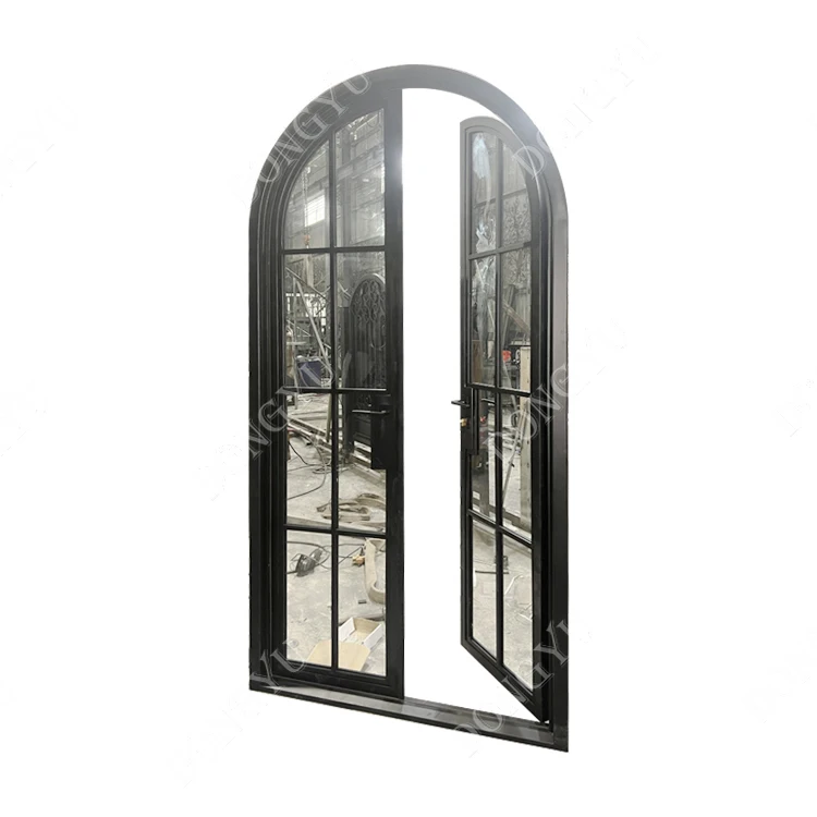 Singapore rustic hot sale China manufactures beautiful outside door house main gate galvanized wrought iron door