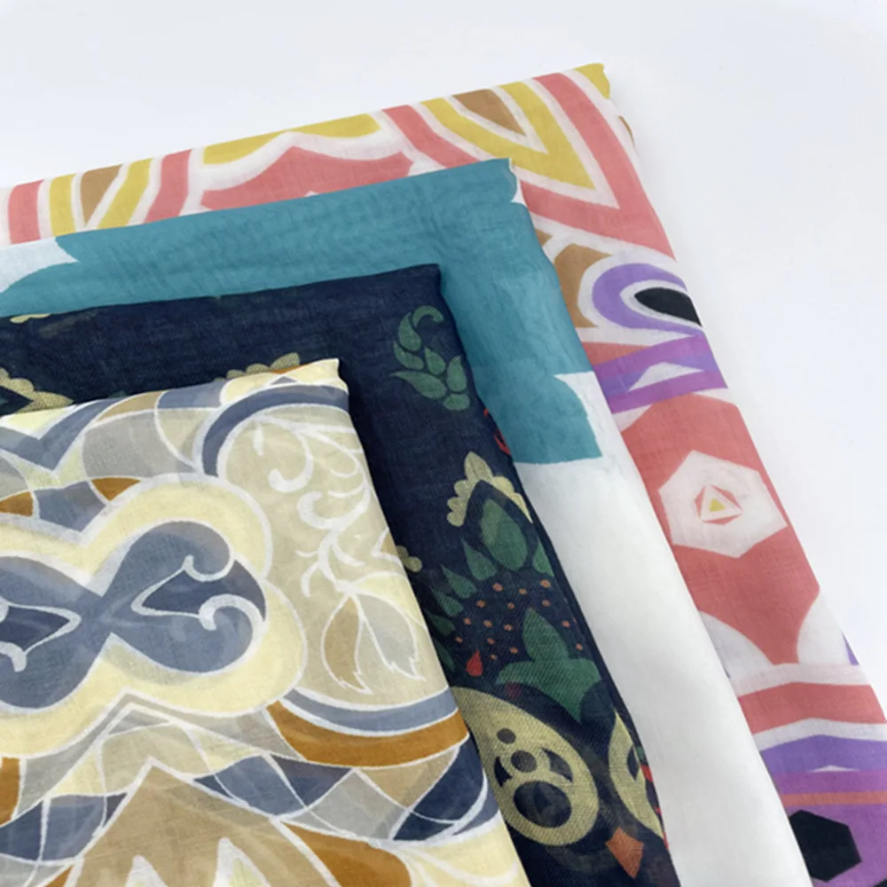 Custom printing square scarf Soft breathable printed scarf for ladies textile processing product