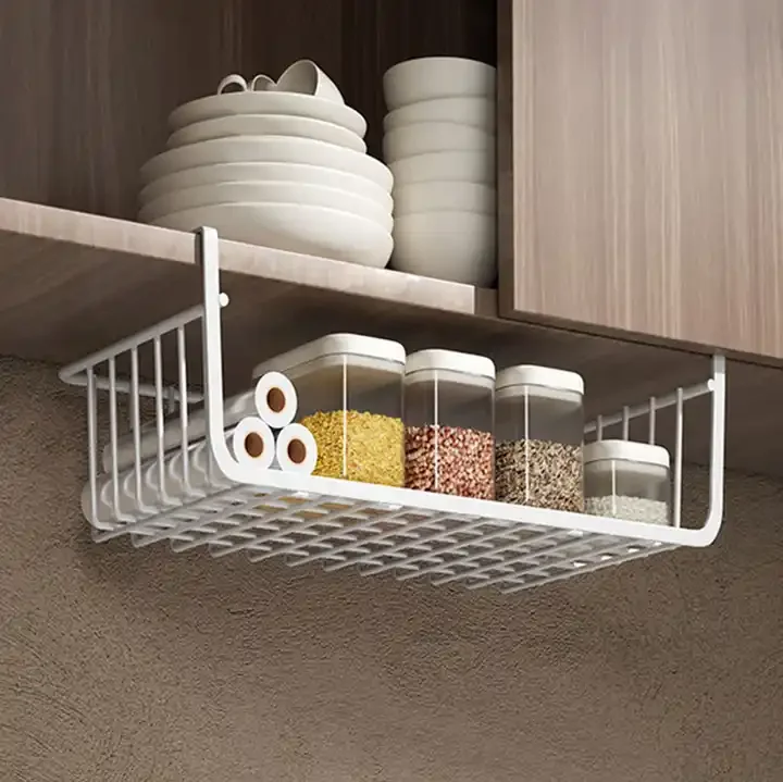 Hot Selling Metal Hanging Shelf Storage Punch-free Cabinet Storage Shelf Wire Organizer Basket