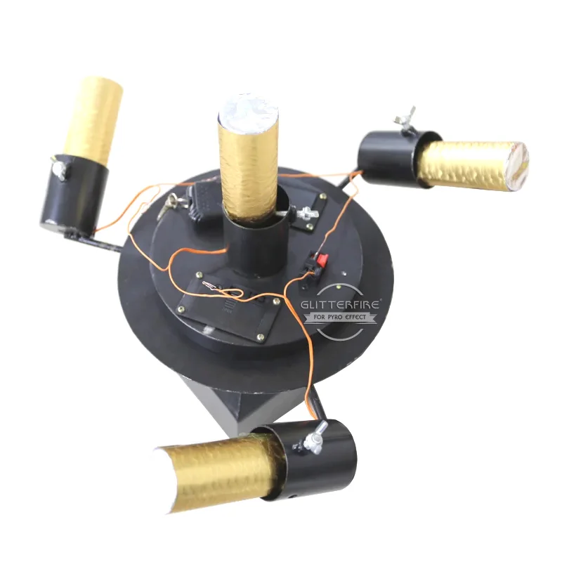 4 Head ground rotate cold fountain fireworks display wedding machine stage spinning flower fireworks ignition system for party