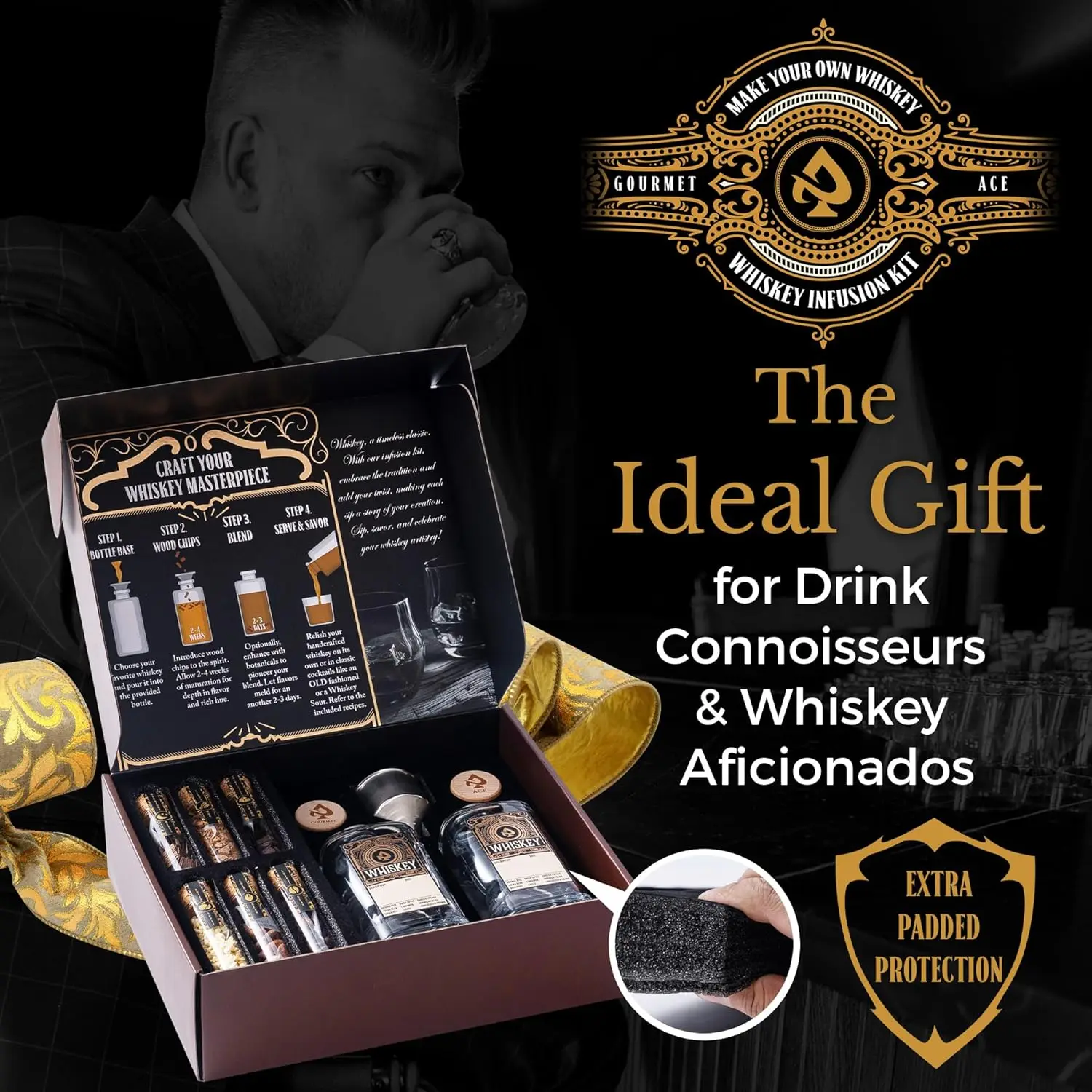 Whiskey Infusion Kit DIY Craft Your Own Whiskey Flavors with 12 Ingredients and Recipe Guide Whisky and Bourbon Infusion