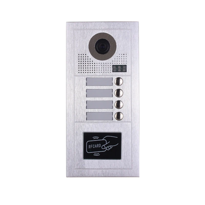Apartment 10 Inch Intercom Entry System Wired Video Door Phone Audio Visual for 4 apartments