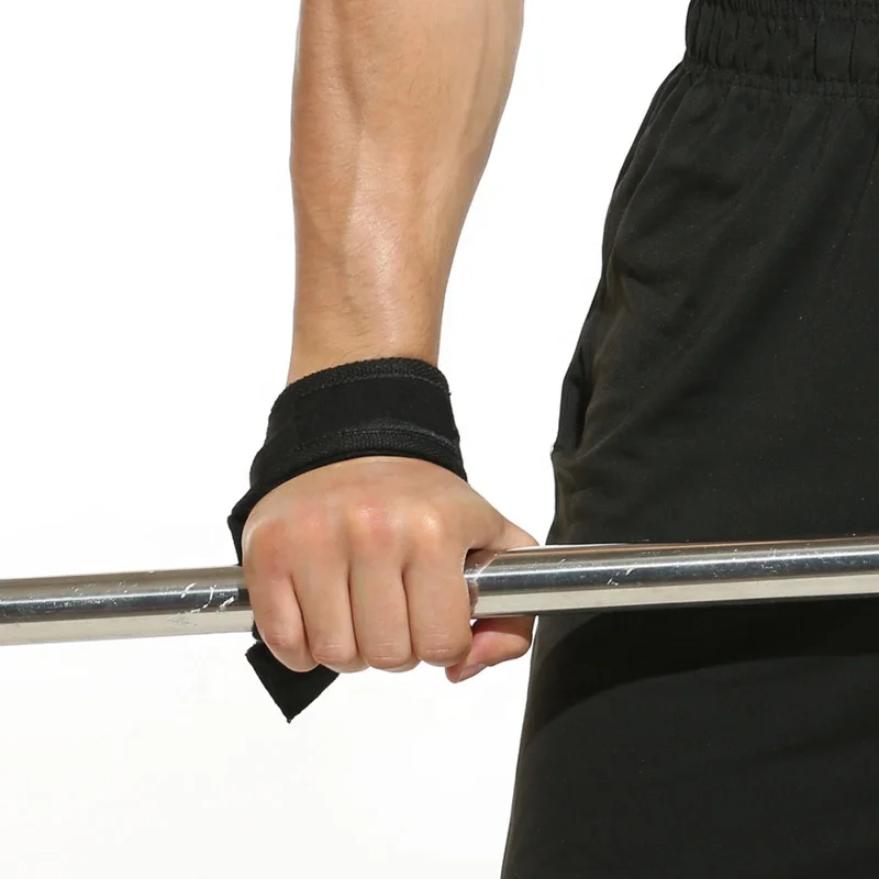 Adjustable Silicone Anti Slip Dumbbell Wrist Wraps Straps Weightlifting wrist Band Customized Logo Accept Black