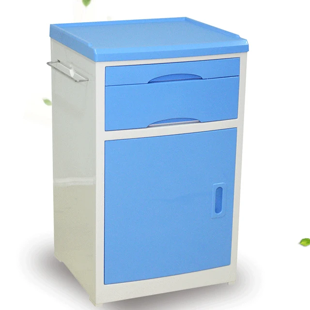 Bedside table bright white bedroom locker medical hospital bed abs plastic patient bedside table tray table