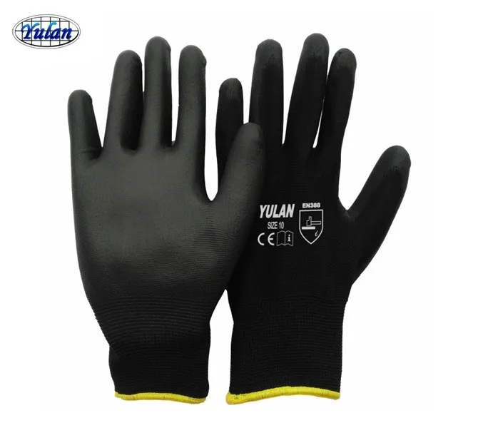 YULAN DPU101 Safety Products Nylon PU Coated Work Gloves with Polyurethane Coating