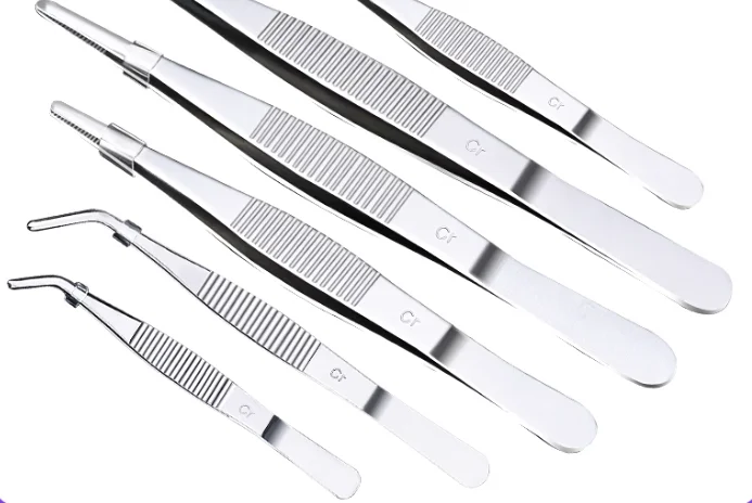 Surgical Instruments Stainless Steel Tweezers Dressing Thumb Forceps Manual Power Clamp Safety MOL Plastic Dissecting Forceps