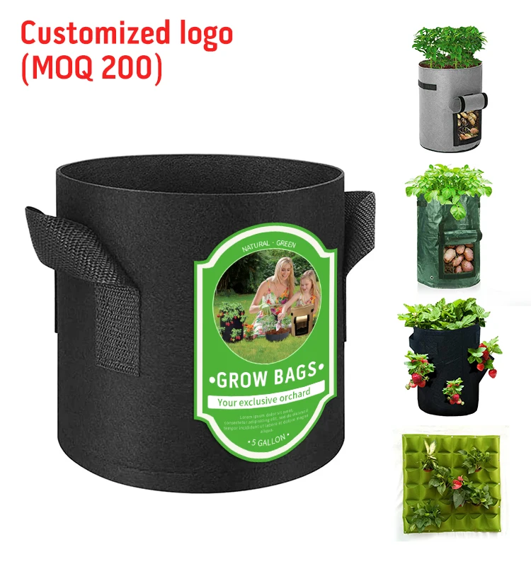 greenhouse large  felt plants 3 gallon 7 gallon 15 gallon 25 gallon 10 gallon  fabric pots 5 gallon potato  grow bags for plants