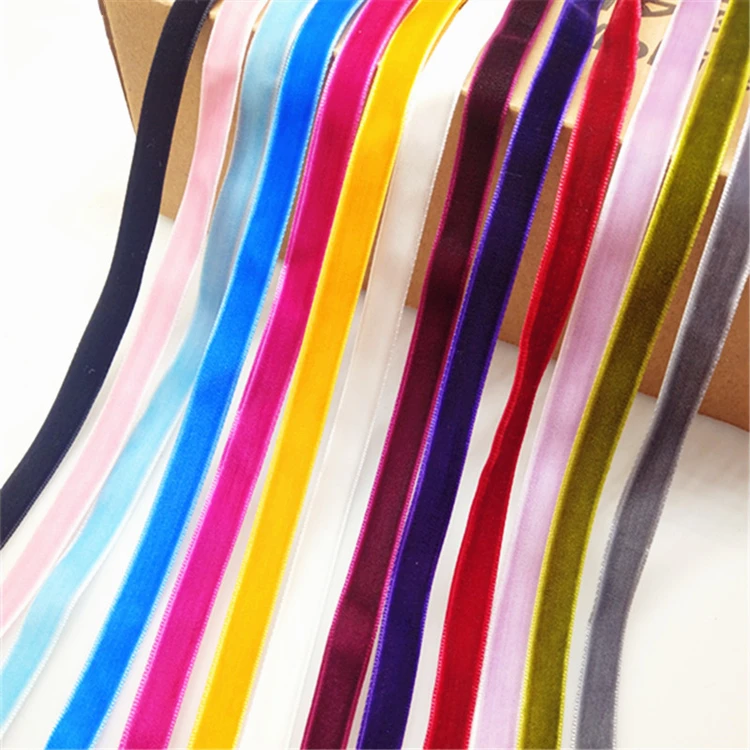 Wholesale 2 cm red garment single face velvet ribbon Elastic Straps/Woven Velvet Tape