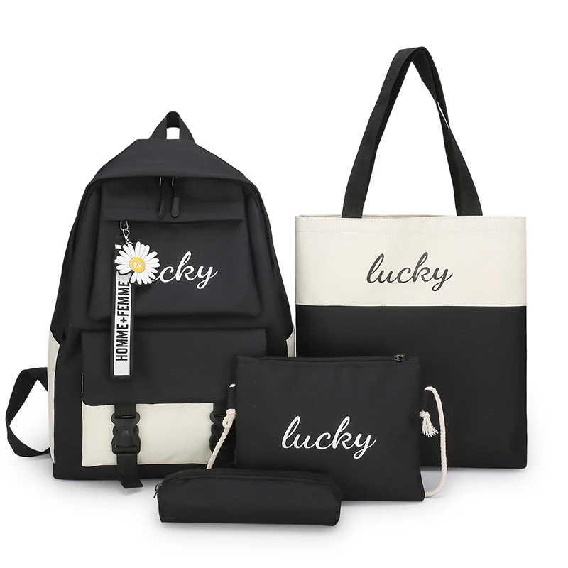 New Design 4 In 1 School Backpack Set For Teenager Student High Quality School Sport Backpack Bag