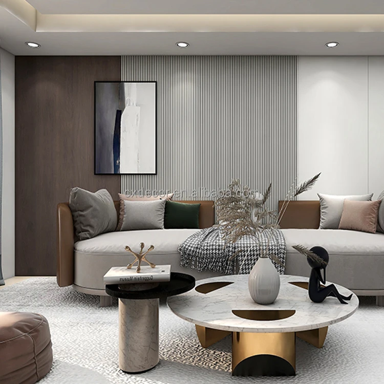 Great Wall Board Decorative Fluted Wood Plastic Bamboo Fibre Grooved Indoor Wainscoting Wooden Indoor Wpc Wall Panel