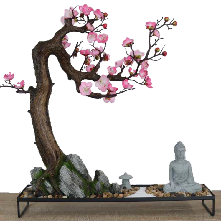 Wholesale Home decorative meditation, zen garden gift With the tree kit desktop miniature mini Luxury feng shui zen garden/