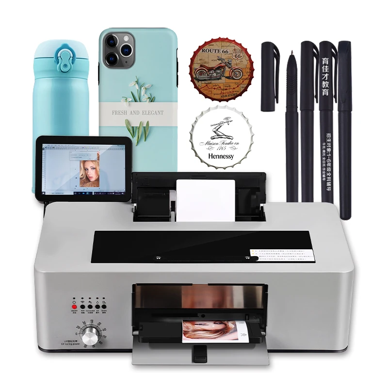 High Speed funsun UV Inkjet Printer A1 A2 A3 A4 For Glass Bottle Mug Phone Case Back Sticker Flatbed UV Printer