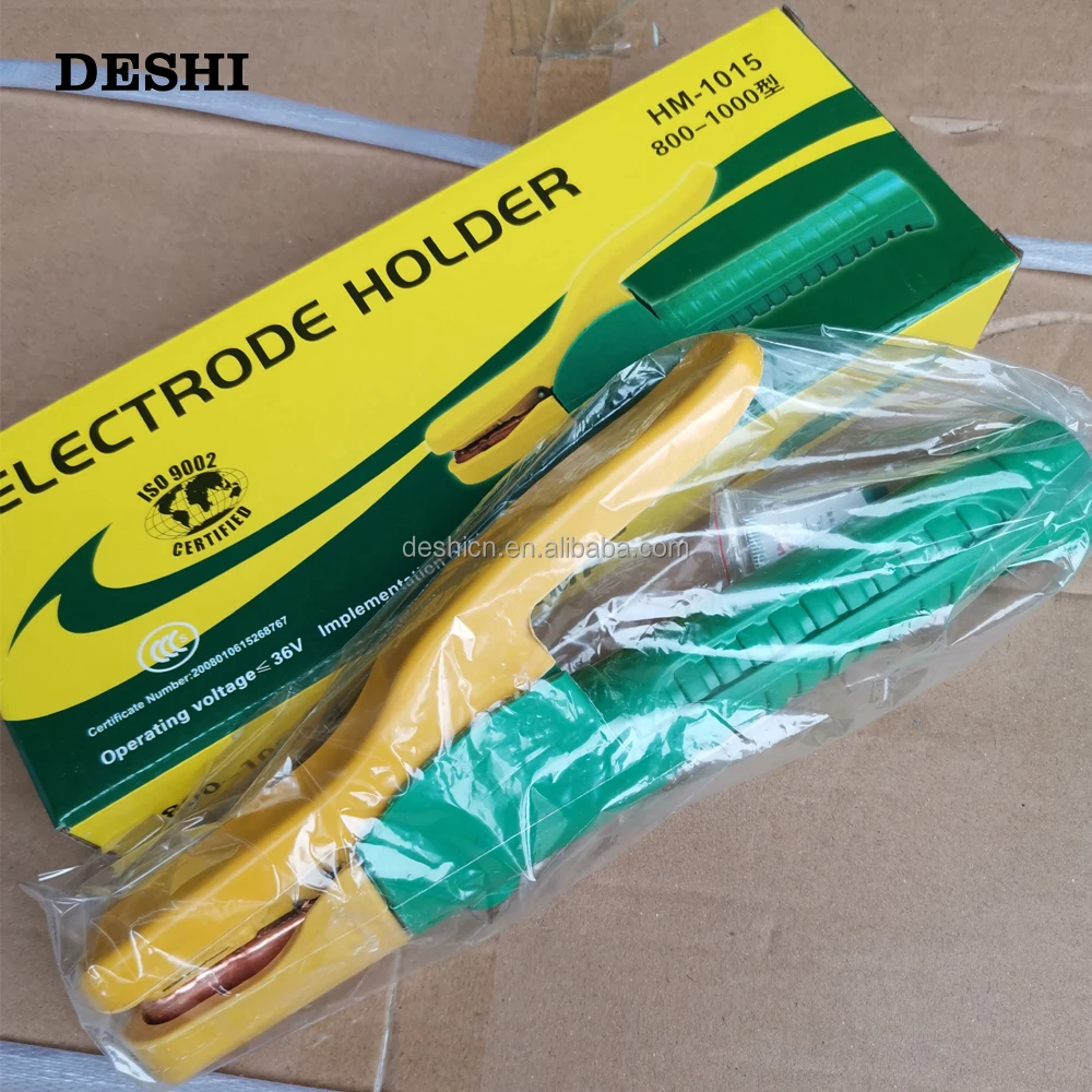 DESHI Welding Pliers 800A Anti-Scald Hand Welding Pliers Yellow green thickened handle