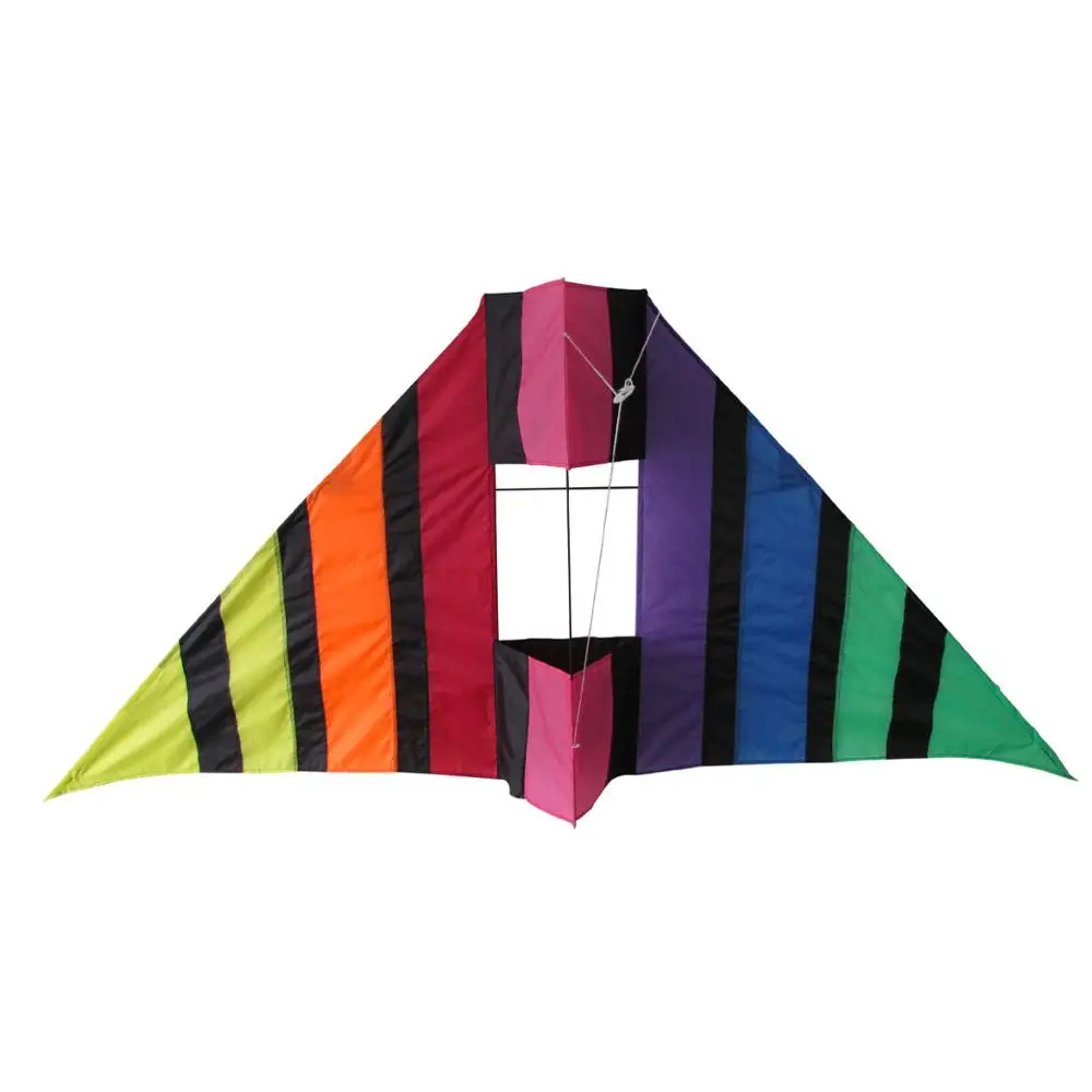Rainbow color Custom LOGO promotion  printed  Single  thread 3D  Delta box kids  adult sport   kite