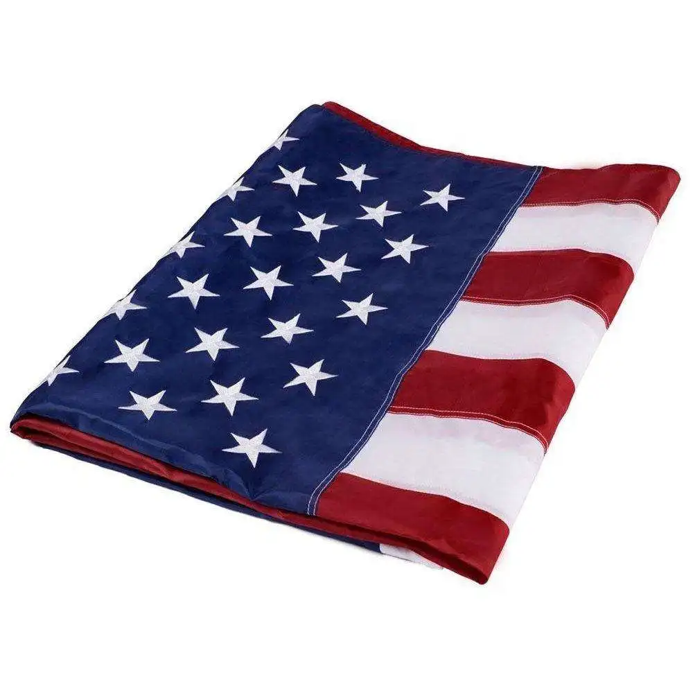 Huiyi Guangzhou 210D Nylon Embroidered American Quality Flags Promotional Custom Us Flag Embroidered
