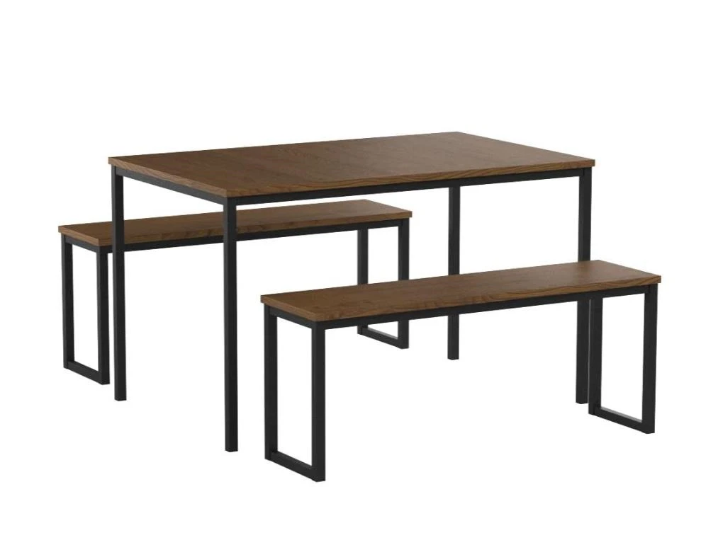 Набор обеденного стола из 3 предметов набор кухонных столов для завтрака с двумя скамейками современная мебель металлической рамой и доской МДФ