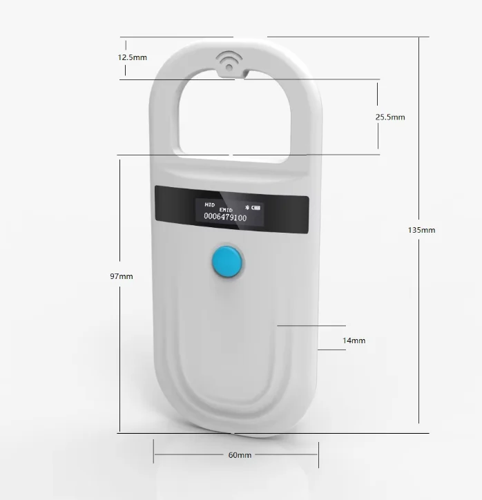 Pet Scanner 134.2Khz/125Khz FDX-B EMID Animal Microchip Track Reader for Animal Identification