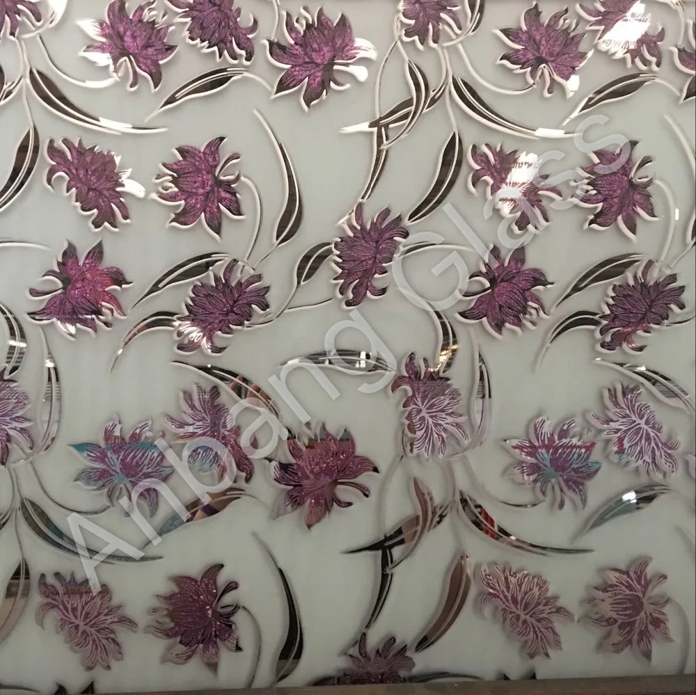 Decorative Building Glass with Acid Golden Titanium