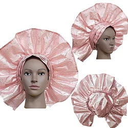 Unique Design Fashion Exaggerated African Turban Women Round Sego Already Made Headtie Turban