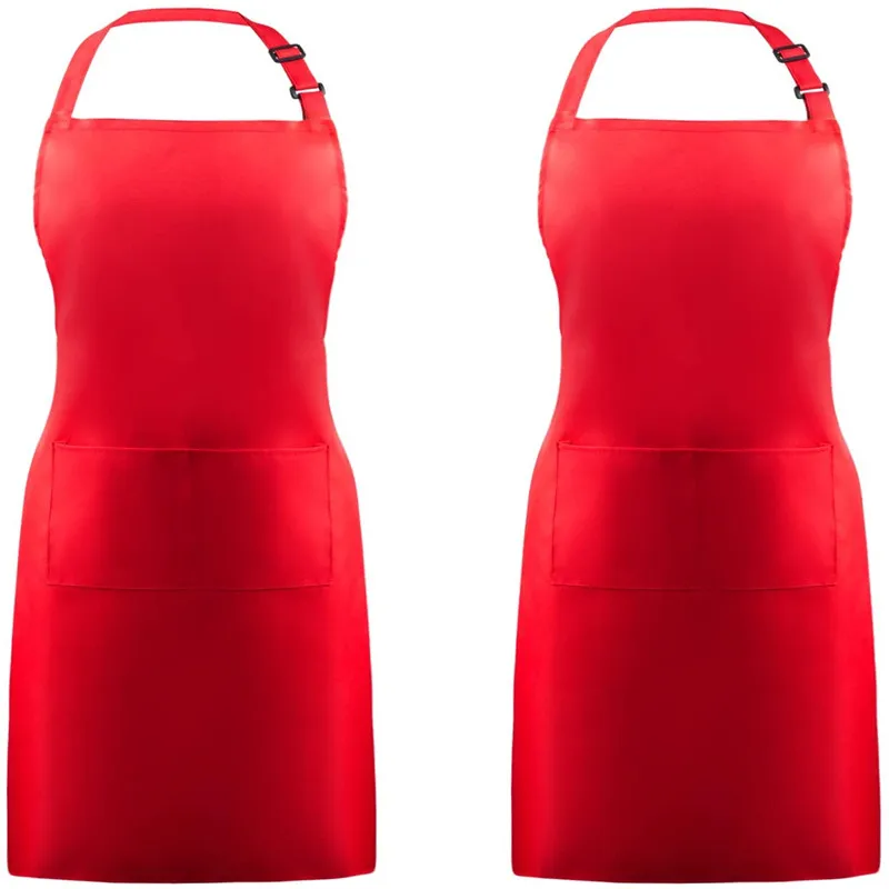 Adjustable Bib Apron Thicker Version Waterdrop Resistant with 2 Pockets Cooking Kitchen Aprons for Women Men Chef