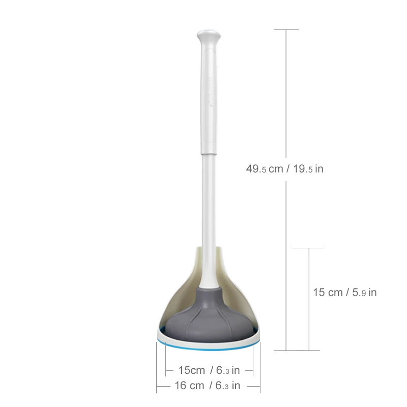 Jesun Heavy Duty Toilet Plunger with Hideaway Storage Caddy Reusable High Pressure Toilet Plunger with Holder for Bathroom