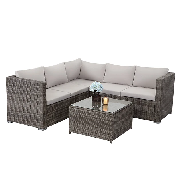 Furniture Outdoor Leisure Rattan Wicker Sectional Garden Sofa Set  41.9593