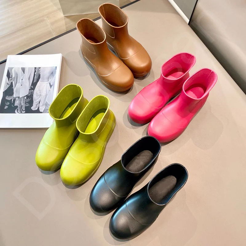 Women Boots New Brand Women Rain Boots 2022 Best Sellers Waterproof Ankle Rainboots Casual Thick Bottom Short Boot