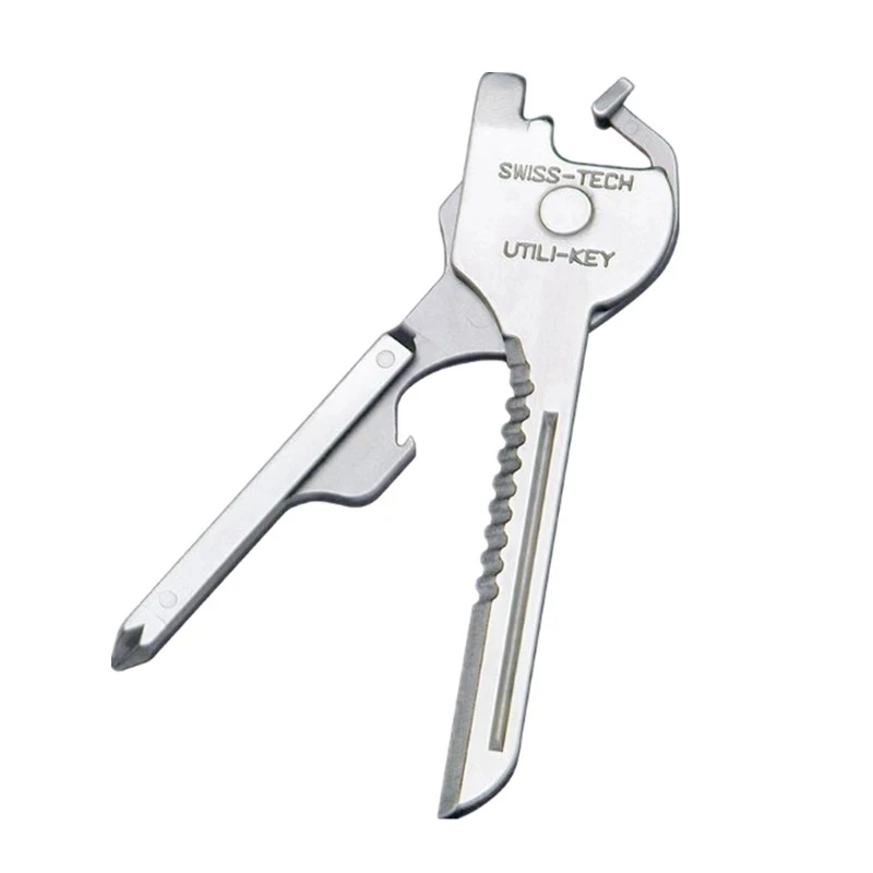 EDC Multi Tool 6 in 1 Stainless Steel Utili-Key Key Ring Chain Pendant Pocket Cutter Mini Knife Unboxing Screwdriver