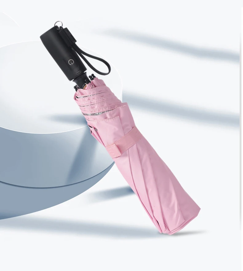 DD3243  UV Blocking Misting Umbrella with Sprayer Fan Straight Golf Fold Sun Umbrella Sports Cooling Watering Parasol Mister