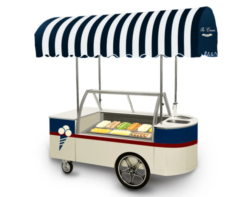Заводская индивидуальная Коммерческая тележка для мороженого Мобильная тележка для мороженого желато-желатиновая тележка для продажи