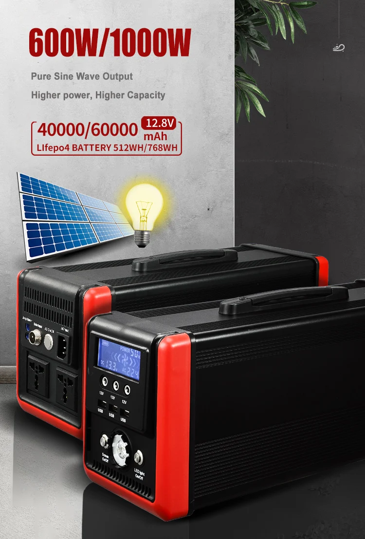 220v Lithium Battery 600w 40AhPortable Inverter Power Generator Source Station For Outdoor
