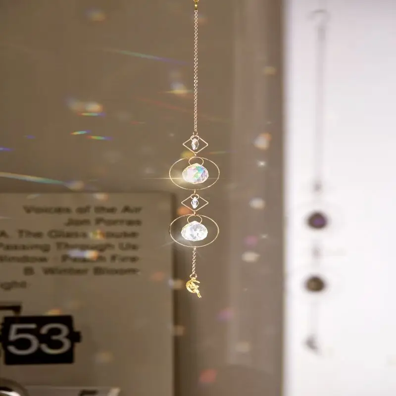 Dropshipping Sun Catcher Hanging Suncatcher Shiny Rainbow Crystal Prism Ball Decor And Suncatchers Moon