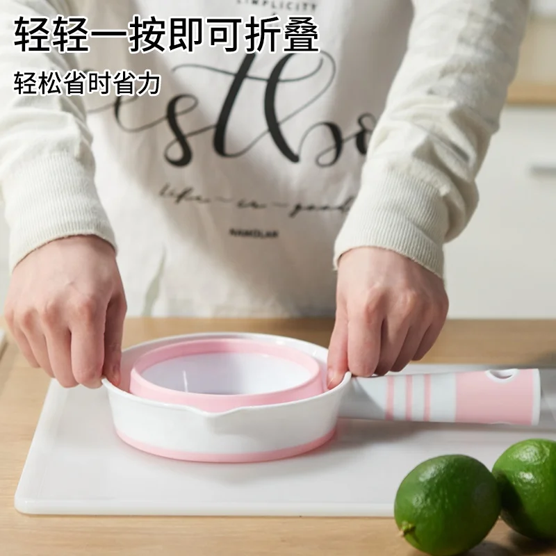 Folding Hanging Long Handle Water Scoop Thickening Plastic Bathing Ladle Spoon Fruit Vegetable Washing Scoop Home Kitchen Tools