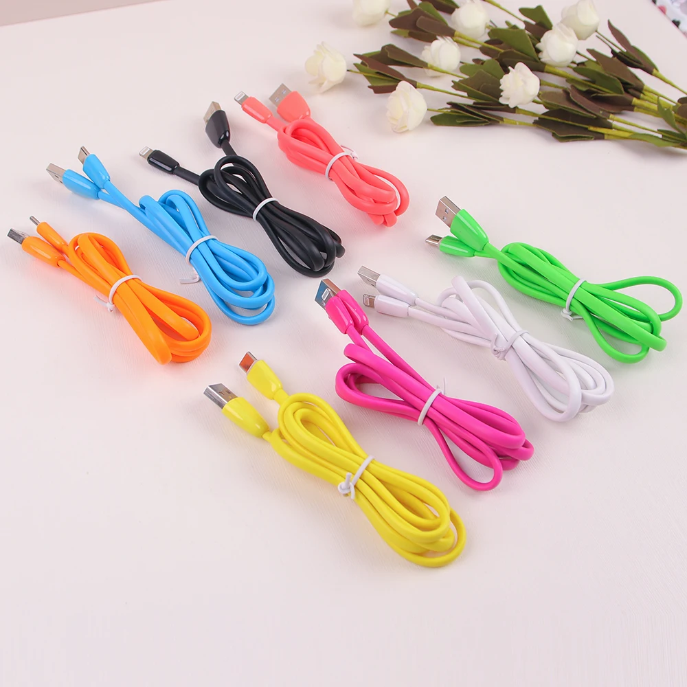 Environmentally Friendly TPE Durable 1M Various Colors Charging USB Data Cable For Mobile Phone Accessories