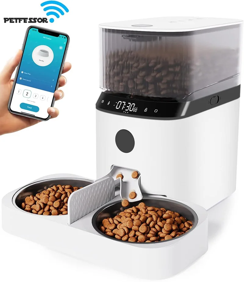 Automatic Cat Feeders for 2 Cats WiFi Cat Feeder Smart Pet Feeder for 2 Dogs